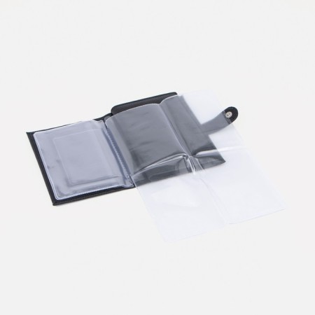 The cover on the button, for auto documents and passports, black color-3