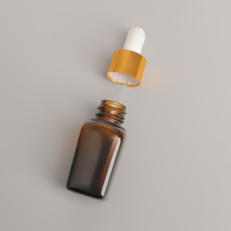 A bottle for storage, with a pipette, 10 ml, brown/gold color-3