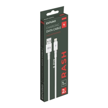 EXPLOYD EX-K-1151, Lightning-USB, 2 A, 1 m, white cable-1
