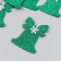 Decor "Bell with flower" 5x6 cm green set 6 pcs foom glitter
