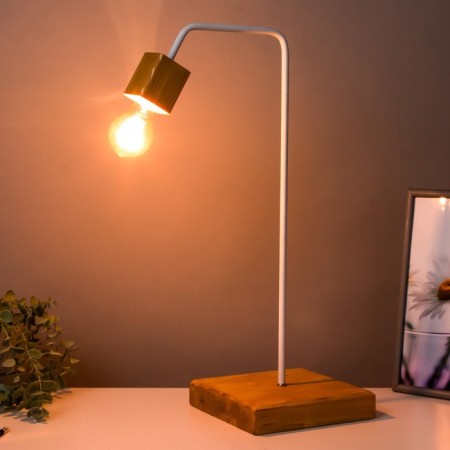 Hugue-2 desktop lamp brown/white 20x20x55cm Risalux-2