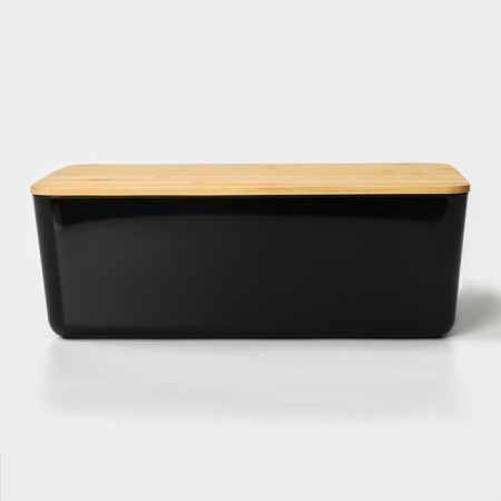 Storage container with lid LADOM "Laconism", 29.5 × 20.3 × 10.5 cm, black color-5