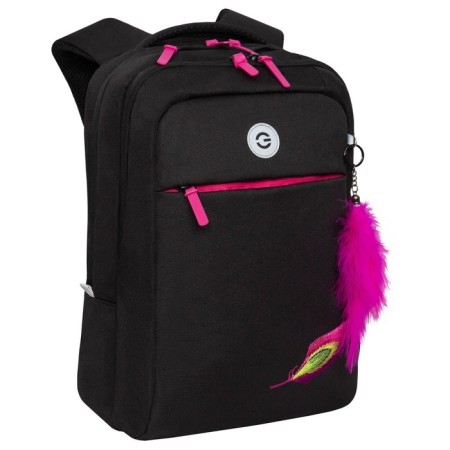 Youth backpack 40 x 28 x 16 cm, Grizzly, ergonomic back, laptop department, black