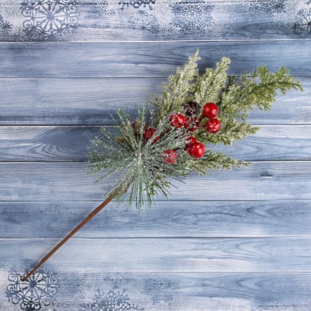 Decor "Winter Miracle" bump with berries 28 cm-1