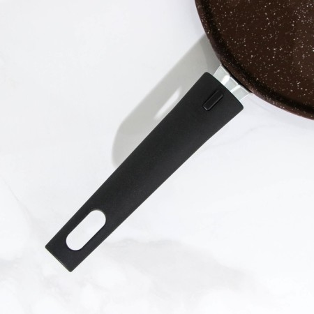 Pancake pan, d = 22 cm, plastic handle, anti -stick coating, color coffee marble-2