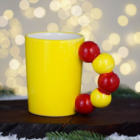 Ceramic mug "Everything will work out", 450 ml, yellow color-2