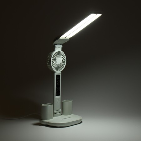 Clock - electronic lamp: calendar, thermometer, organizer, fan, 7 watts, 3 modes, USB-6