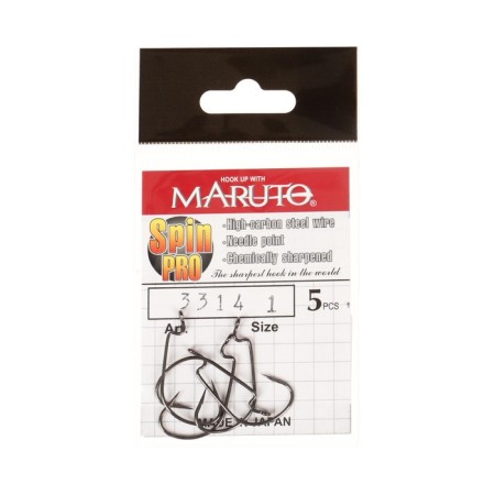 Offset hooks Maruto, series Spin Pro 3314, BN color, No. 1, 5 pcs.