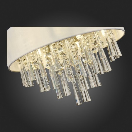 Ceiling lamp G9, 6x5W, 33x45 cm, chrome color, white, transparent-13