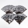 Fan plastic, textile "Solder of flowers" with gold mix 23 cm