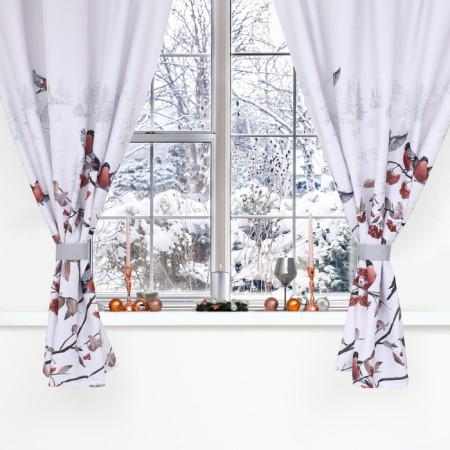 A set of curtains d/kitchen with the sequence "Winter Season" 145x180 +/- 5cm-2 pcs., Gabardin-1