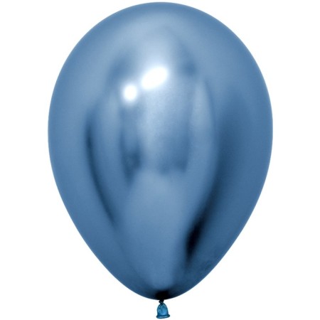 Latex ball 12 "Reflex, blue, chrome, set of 50 pcs.