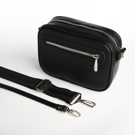 Women's bag over the shoulder, Textura, small size, black color-6