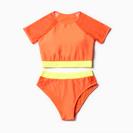 Separate Minaku swimsuit with closed shoulders, orange color, size 42-6