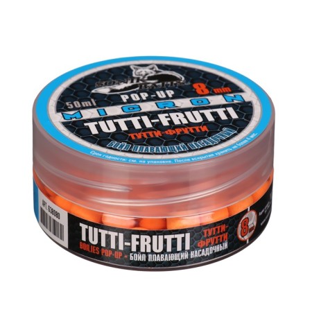 Broilers Floating Sonik Baits 8 mm Tutti Frutti Micron Fluo Pop-Ups, 50 ml
