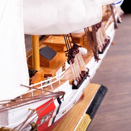 The ship souvenir "conductor", 3 masts, white side, black stand, white sails-3