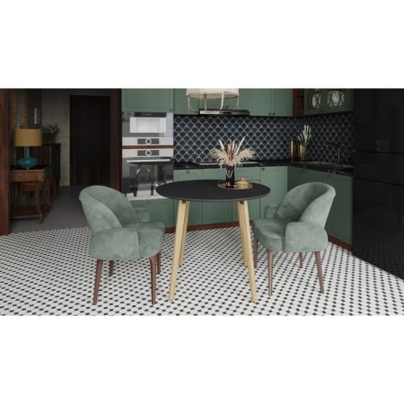 Dining table "Morgan", 900 × 900 × 756 mm, color graphite / oak oak