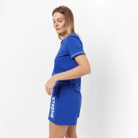 Female set (T -shirt/shorts), blue color, size 50-3