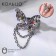 Ring "Butterfly" with a chain, color in silver, dimensionless