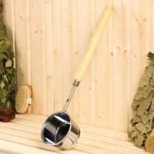 Stainless steel bathhouse, 0.7l, 58 cm, with a wooden handle