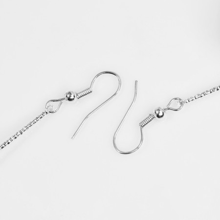 Hanging earrings “wandered car”, black color in silver, 6.5 cm-7