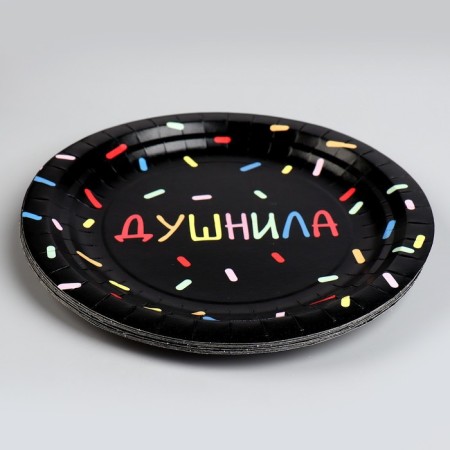 Disposable paper plate "stuffed", black, 18 cm-2