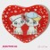 Glass Serving Dolyana "Heart. Cats ", 25 × 21 × 2.3 cm