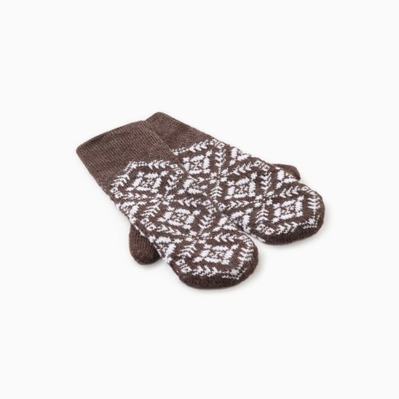 Double female mittens, light brown color, river 18