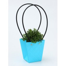 Bag for flowers Blue moisture-resistant, 12x12-8x8-12.5 cm