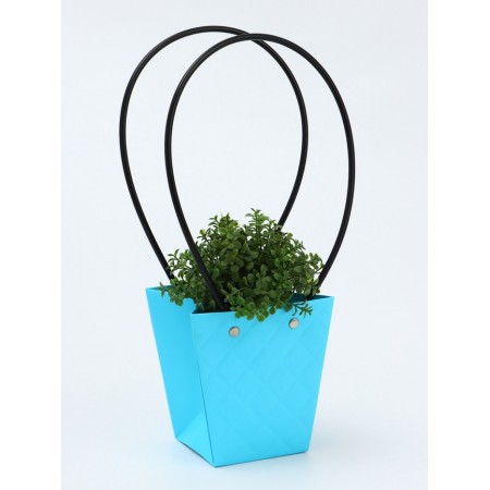 Bag for flowers Blue moisture-resistant, 12x12-8x8-12.5 cm