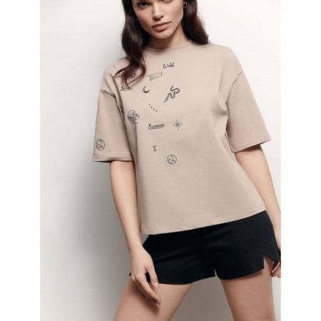 Women's T -shirt CONTE ELEGANT, XS size, Beige color