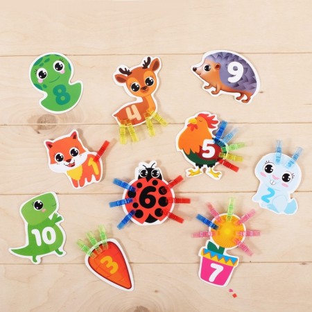 Developing game with clothespins "Colors and numbers", in the package