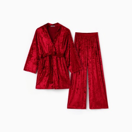 Women's costume (jacket, trousers) KAFTAN, size 52-54, burgundy color-6