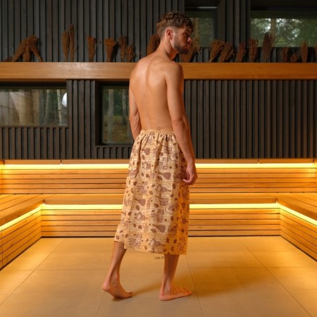 A towel for the bath "Bath" men's kilt, 75x150 cm cotton, waffle leaf-2