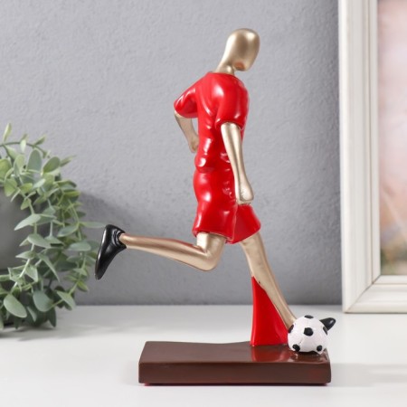 Souvenir Polystone "Athlete - Football player" Red with gold 16.8x24.3 cm-1