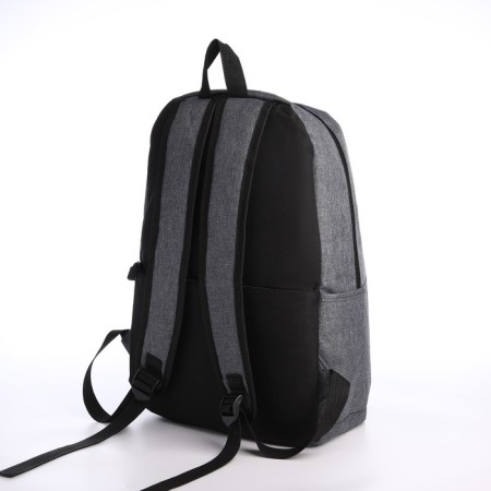 Youth backpack from lightning textiles, USB, 5 pockets, gray color-3