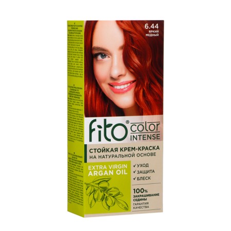 Persistent Cream for Hair Cream Fito Color Intense tone 6.44 Bright copper, 115 ml