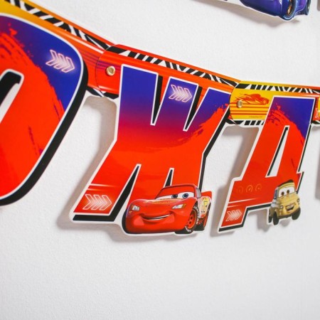 Garland on the eyelets "Happy Birthday!", Length 218 cm, cars-2