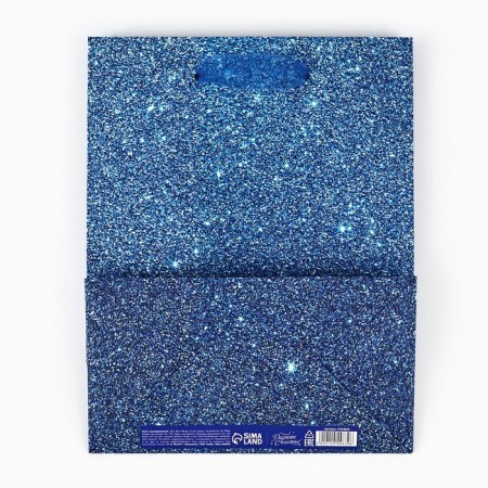 New Year's Gift Laminated Gift "Happy New Year", snowflakes, glitter, MS, 18 x 23 x 10 cm, New Year-4