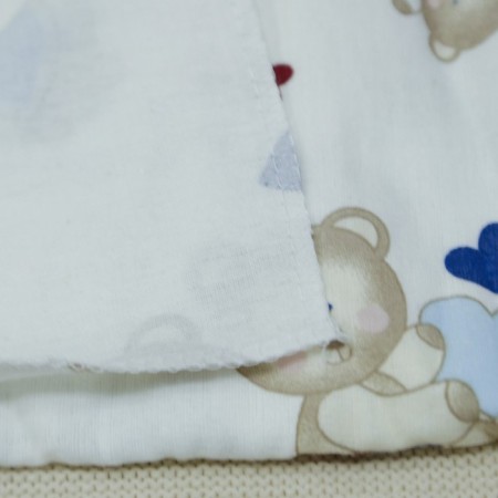 Set of Mishka with hearts, 75x120cm - 3 pcs, flannel-3