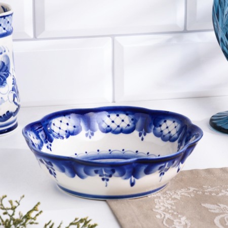 Saladnik "Chamomile", 6 x 18 cm, gzhel