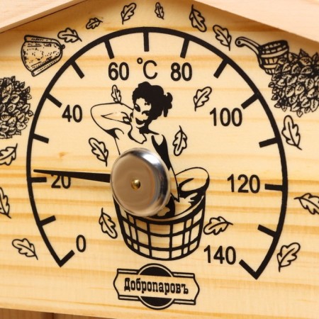 The thermometer for the bath "hut", wooden, 23 x 12.5 cm, benpan-3