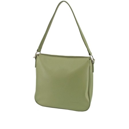 Women's bag B2808-02110, color green artificial leather, 31x10x34 cm