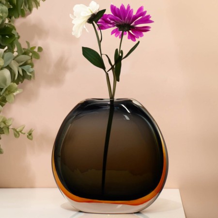 Vase for Arcana flowers made of transparent colored glass 28 x 23 x 9 cm-3