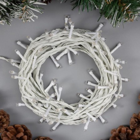 Garland “thread” 10 m, IP20, white thread, 100 LED, white glow, 8 modes, 220 V-1