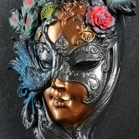 Venetian mask "Peacock" Tsvetnoy, 35cm-1