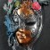 Venetian mask "Peacock" Tsvetnoy, 35cm