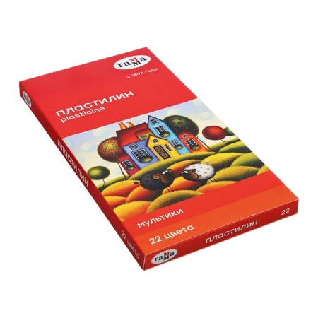 Пластилин 22 цвета 440 г, "Гамма" "Мультики", со стеком-6