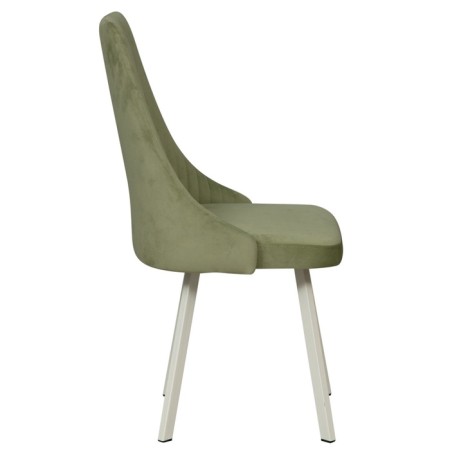 Lyon chair, velor tenerife nephritis / white metal-2