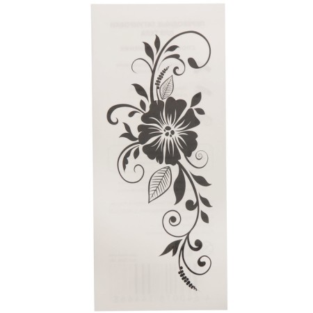 Tattoo on the body "Pattern with black flower" 5.5x12 cm